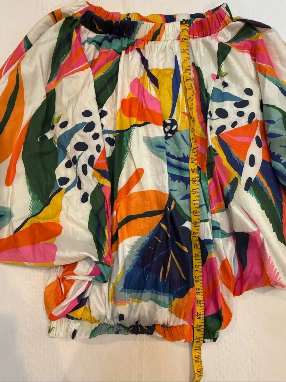 Plus Size Colorful Off the Shoulder Leaf Top by Polly Pearl